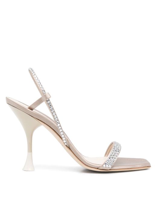 3juin crystal-embellished single-strap sandals