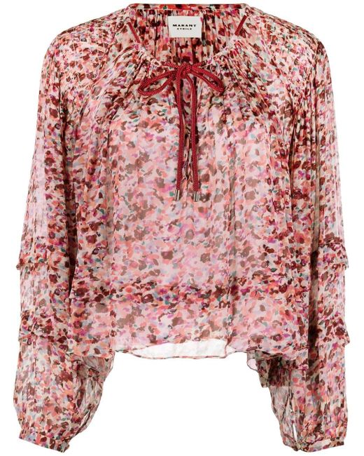 Isabel Marant Etoile abstract-print sheer blouse
