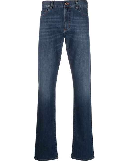 Canali straight-leg washed jeans
