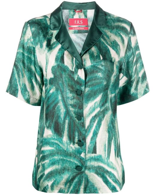 For Restless Sleepers palmtree-print silk shirt