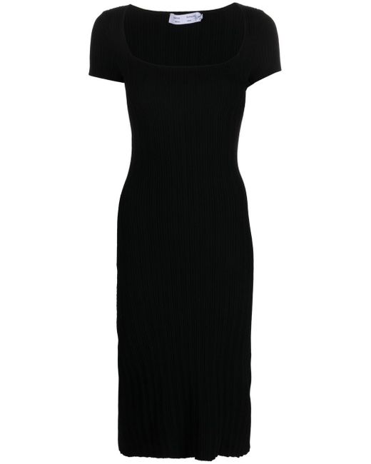 Proenza Schouler White Label Rib Knit Short Sleeve Maxi Dress
