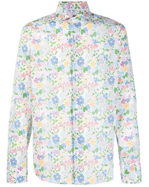 Fedeli floral-print cotton shirt