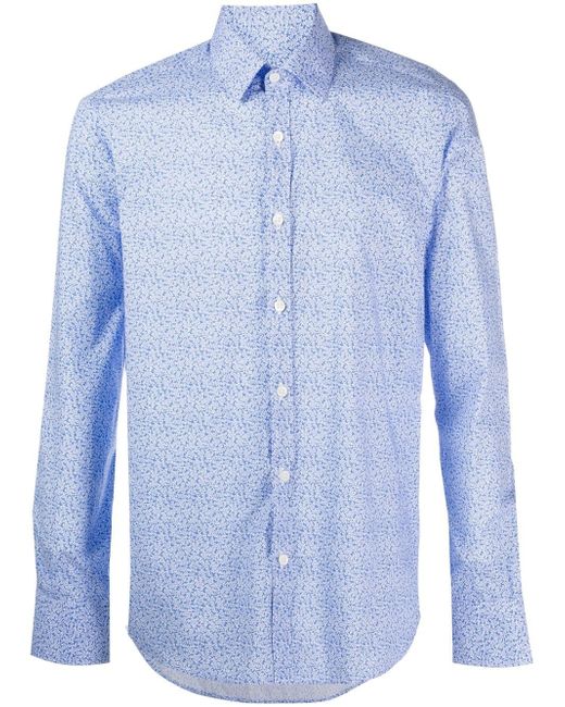 Canali print button-down shirt