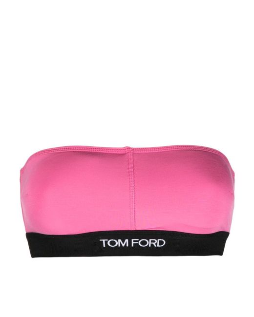 Tom Ford logo-print bandeau bra
