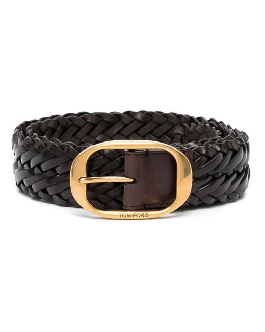 Tom Ford interwoven leather buckle belt