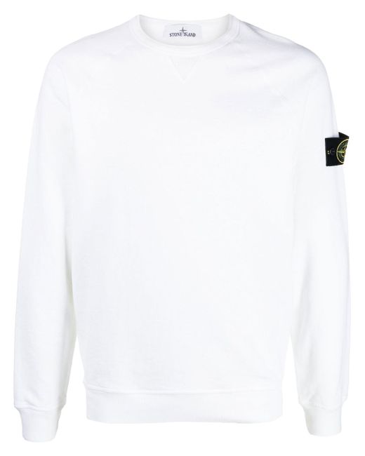 Stone Island logo patch cotton sweatshirt