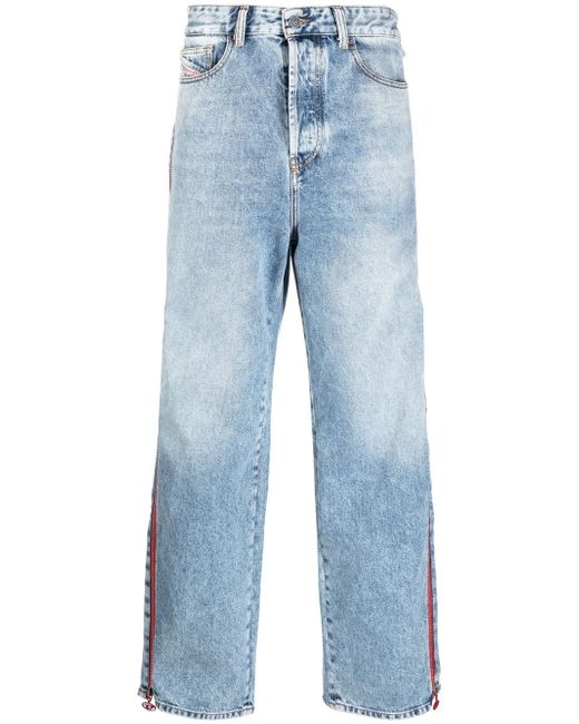 Diesel side-stripe wide-leg jeans