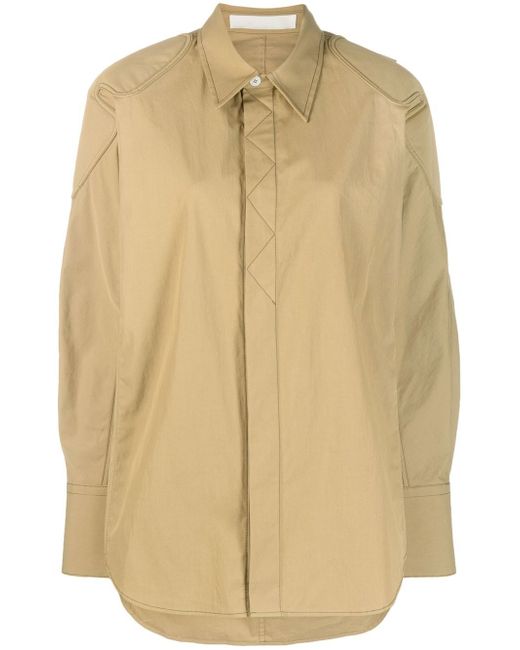 Dion Lee contrast stitching shirt jacket