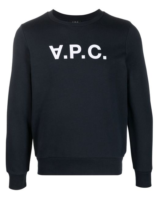 A.P.C. flocked-logo cotton sweatshirt