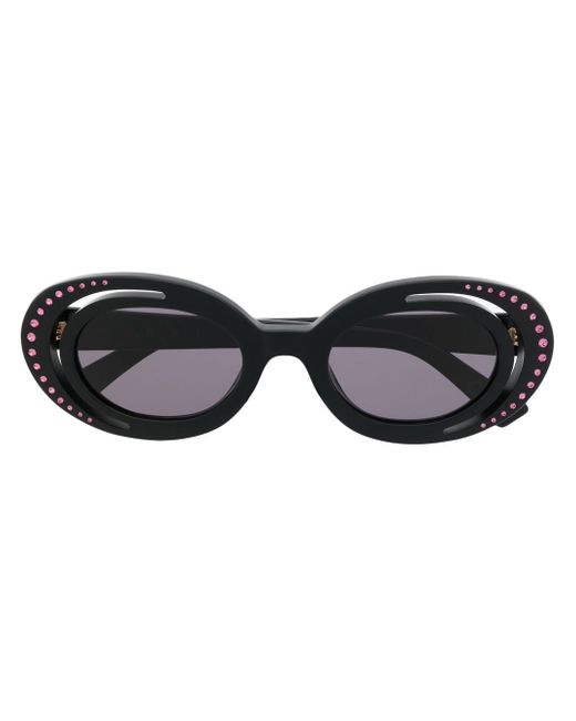 Marni Eyewear crystal-embellishment oval-frame sunglasses