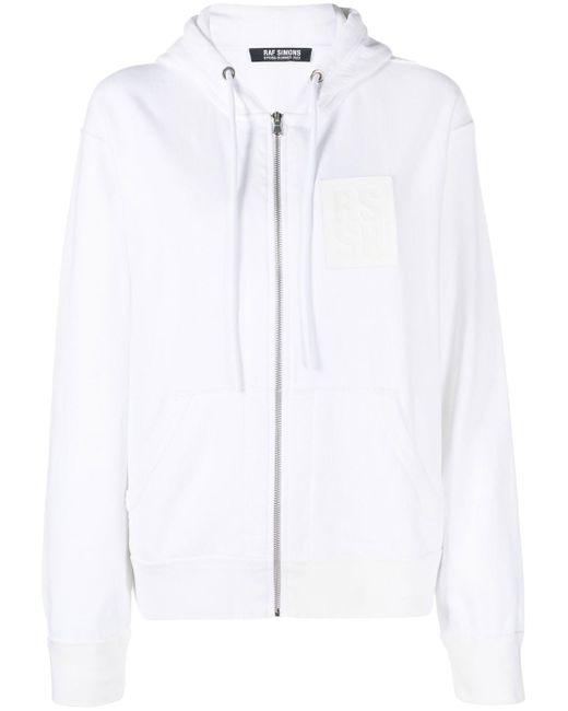 Raf Simons logo-patch cotton hoodie