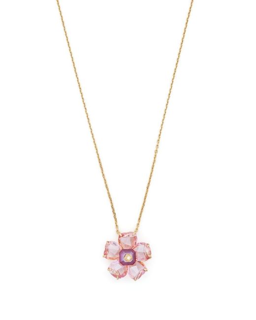 Swarovski glass flower charm necklace