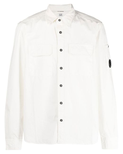 CP Company logo-patch sleeve detail shirt