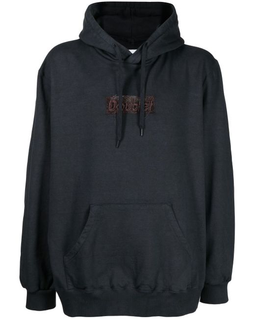 Doublet logo-patch cotton hoodie