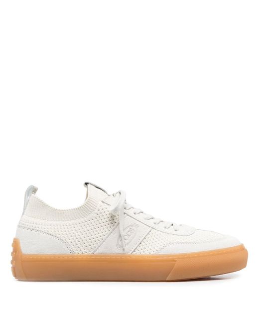 Tod's suede-panelled low-top sneakers