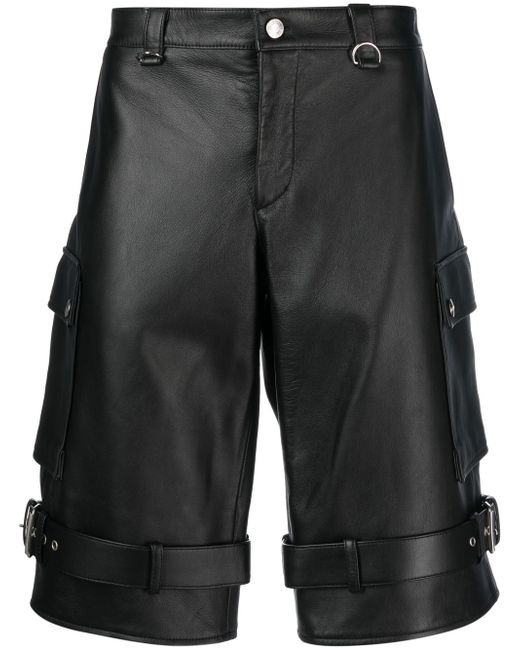 Moschino knee-length leather shorts