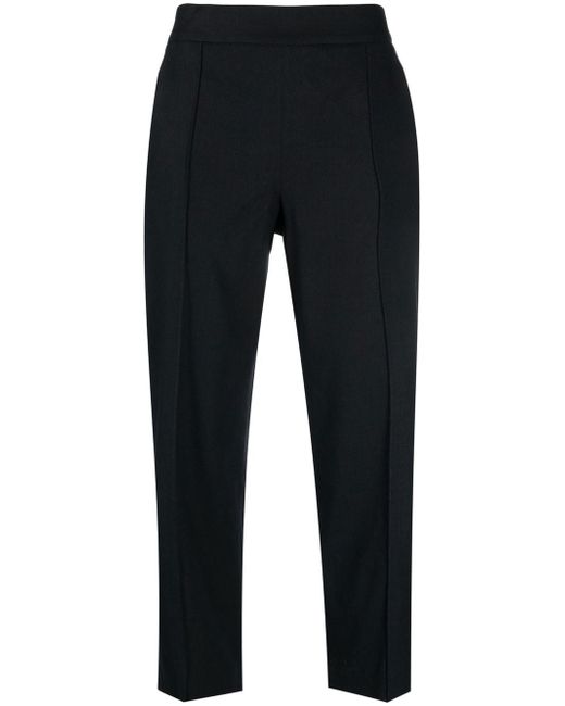 Vince linen-blend cropped trousers