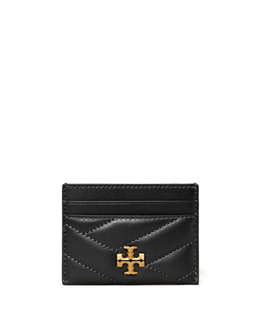 Tory Burch quilted logo-plaque cardholder