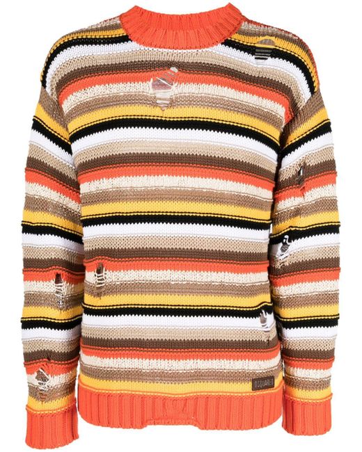 Dsquared2 ripped-detail knitted sweatshirt