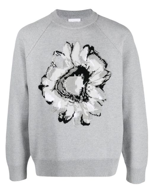 Barrie cashmere flower-print jumper