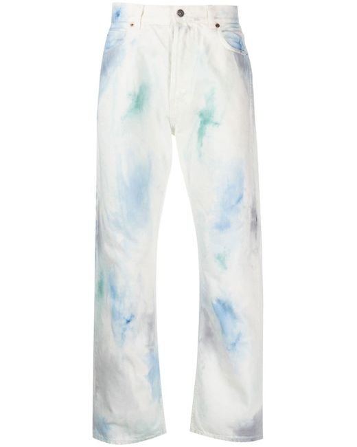 Haikure watercolour-effect straight-leg trousers