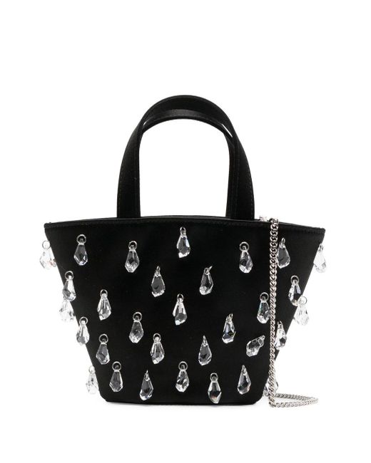 Amina Muaddi crystal-embellished bucket bag