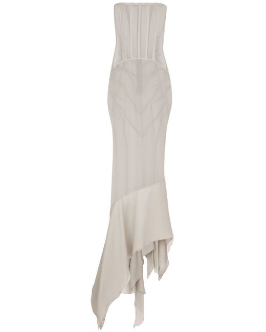 Dolce & Gabbana asymmetric sheer floor-length dress