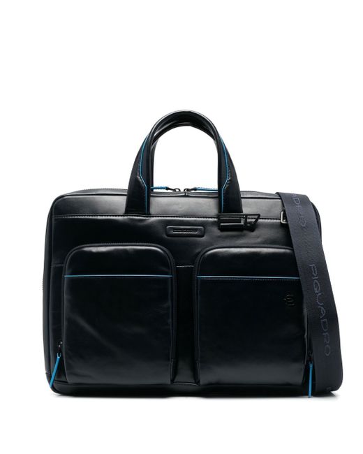 Piquadro contrast lining laptop briefcase