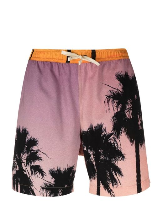 Blue Sky Inn palm tree-print swim shorts