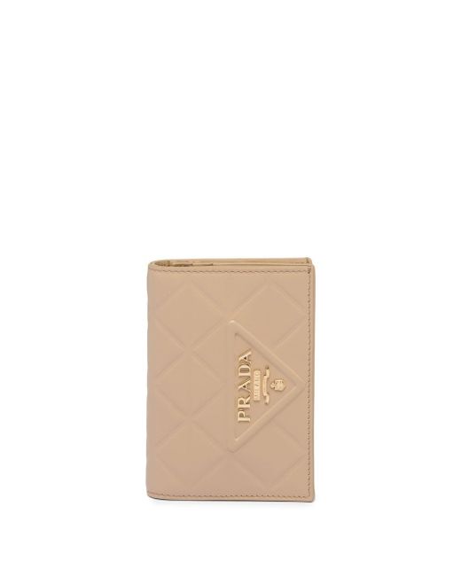 Prada triangle-embossed logo-plaque wallet