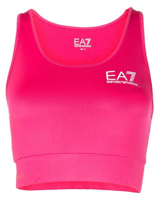 Ea7 logo-print sports bra