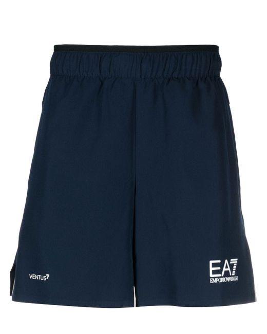 Ea7 logo-print track shorts