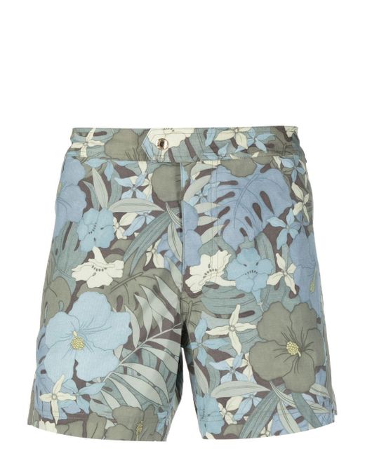Tom Ford leaf-print swim shorts