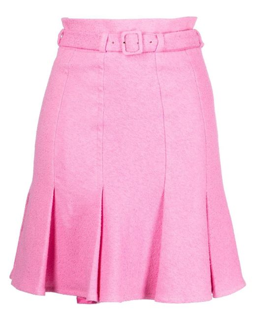 Patou belted high-waisted skirt