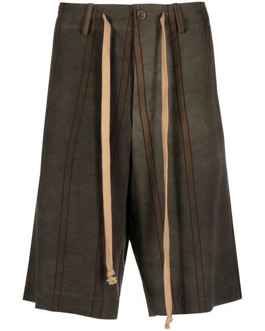 Uma Wang vertical stripe-print bermuda shorts