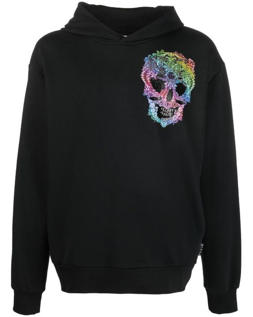 Philipp Plein skull-print cotton hoodie