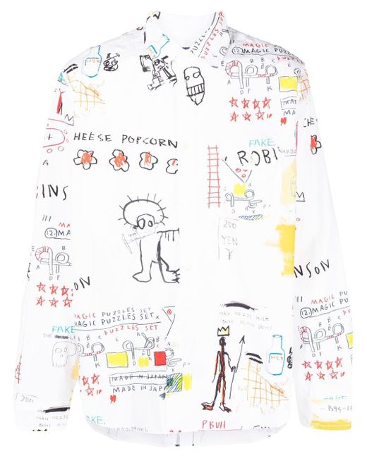Junya Watanabe graphic-print long-sleeved shirt