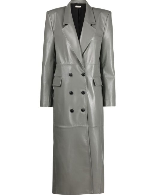 The Mannei Greenock double-breasted leather coat