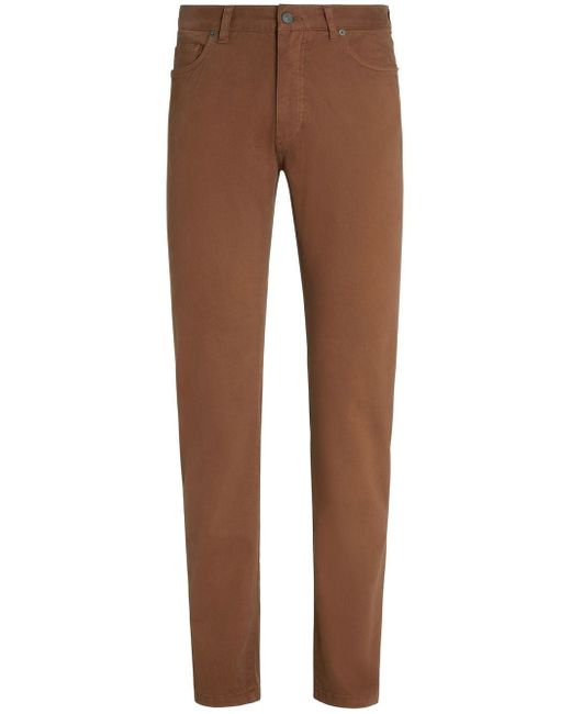 Z Zegna garment-dyed tapered trousers
