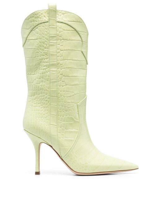Paris Texas croc-embossed stiletto boots
