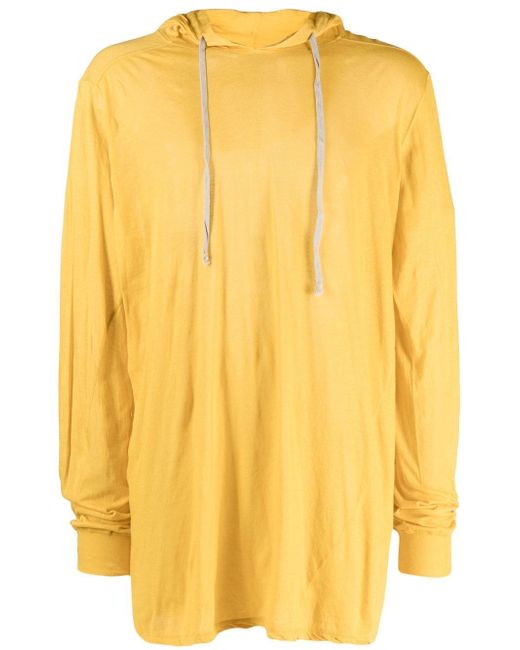 Rick Owens longline cotton hoodie