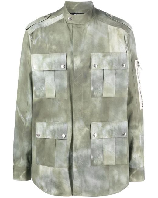 Balmain faded-effect military jacket