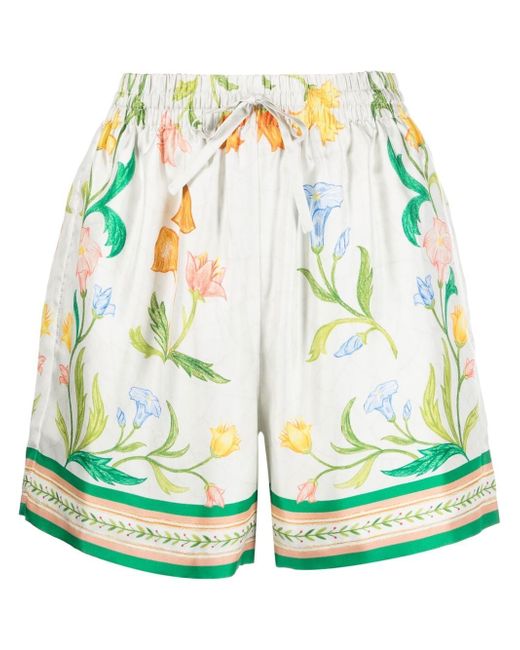 Casablanca floral-print silk shorts