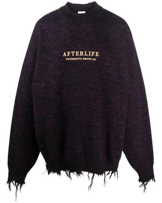 Vetements distressed logo-print sweatshirt
