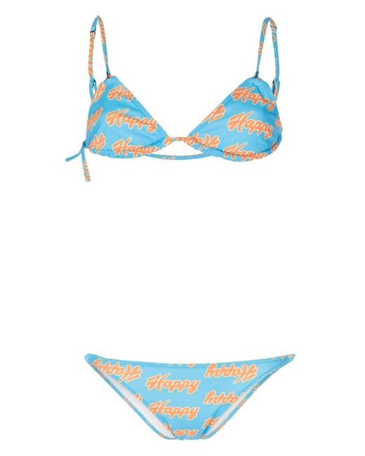 Natasha Zinko all-over Happy-print bikini set