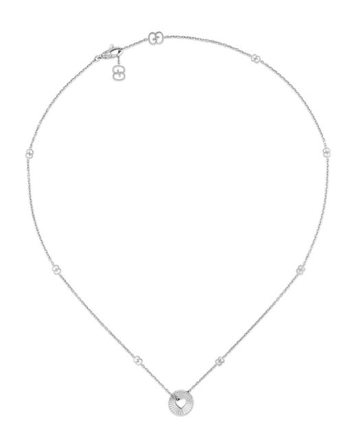 Gucci 18k white gold Icon charm necklace
