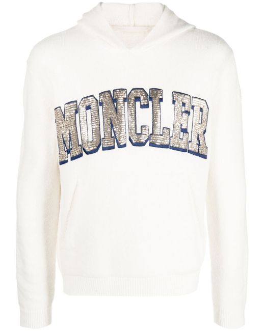 Moncler sequin-logo hoodie