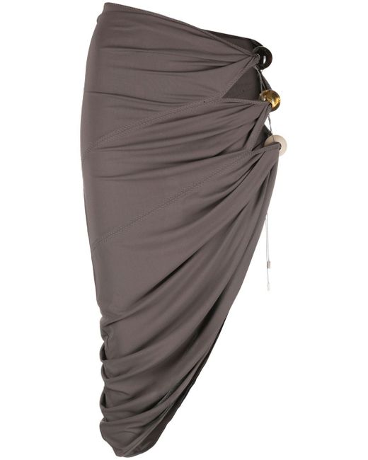 Jacquemus La Perola cut-out asymmetrical skirt