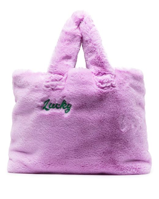 Natasha Zinko faux-fur Lucky tote bag