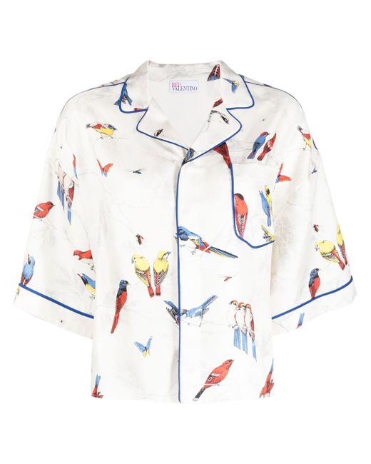 RED Valentino bird-print silk shirt
